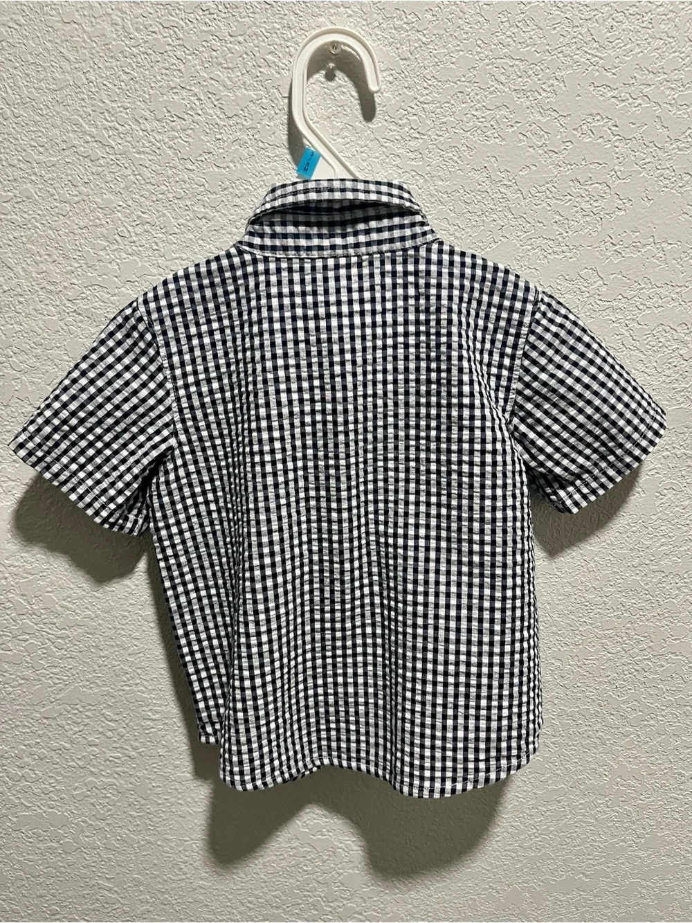 Old Navy Short-Sleeve Button-Up Shirts- Navy & Teal Plaid Set